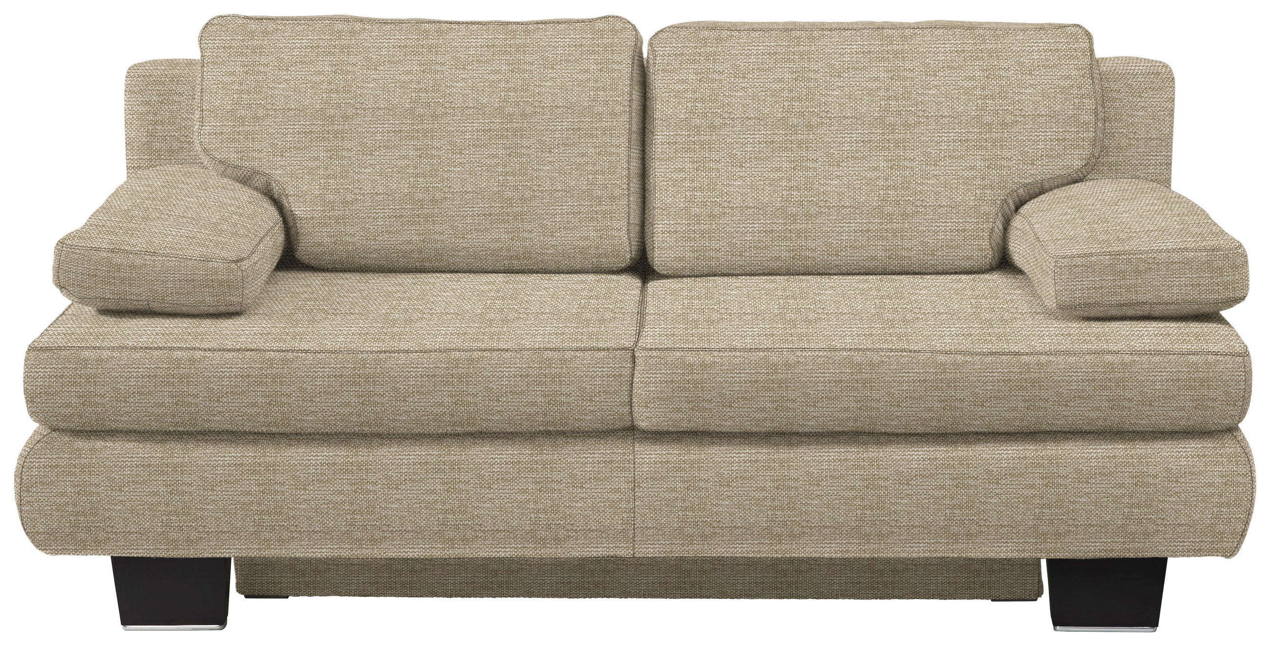 SCHLAFSOFA Textil Sandfarben  - Sandfarben/Wengefarben, Design, Holz/Textil (203/94/100cm) - Novel