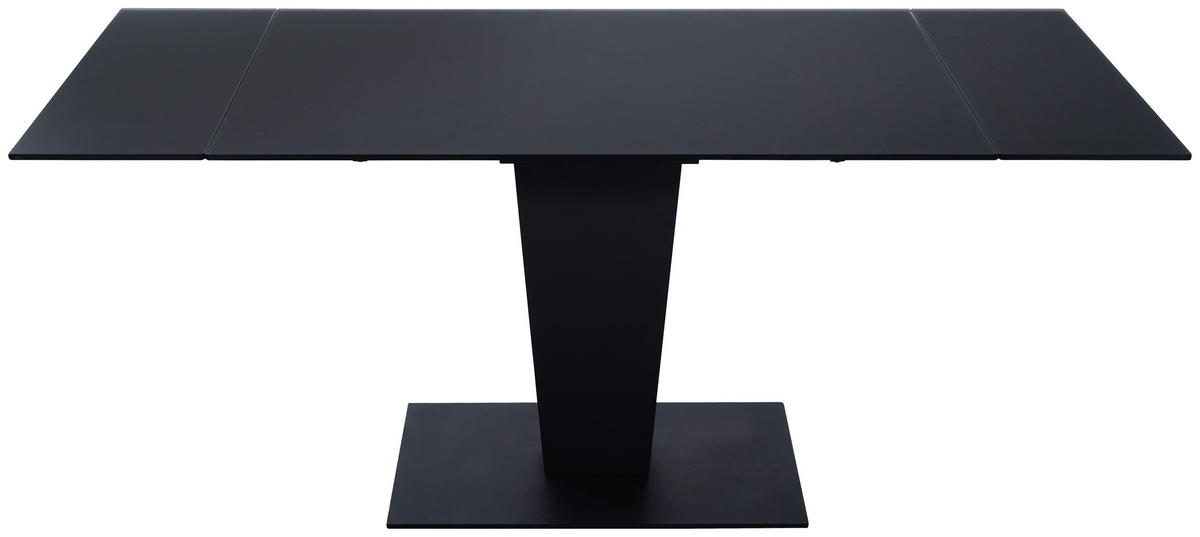 ESSTISCH 120-179/80/76 cm  Metall, Glas ausziehbar rechteckig Schwarz  - Schwarz, Design, Glas/Metall (120-179/80/76cm) - Novel