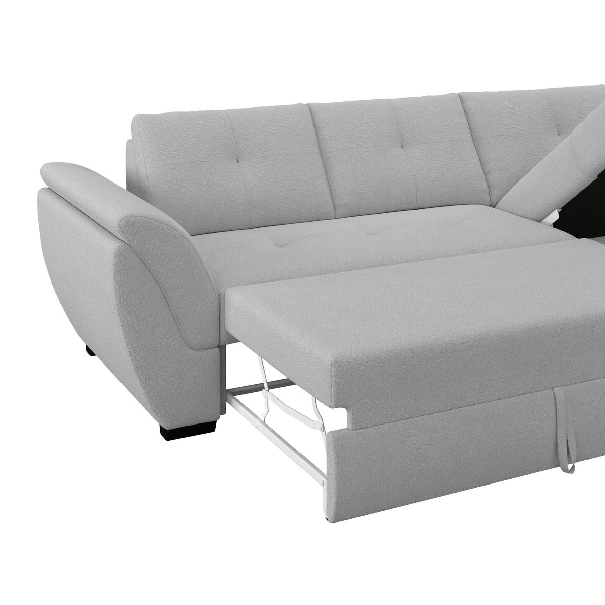 ECKSOFA Hellgrau  - Hellgrau/Schwarz, Konventionell, Textil (278/187cm) - MID.YOU