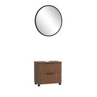 BADEZIMMER 2-teilig  in 60 cm  - Dunkelbraun/Schwarz, Natur, Holzwerkstoff/Kunststoff (60cm) - Held