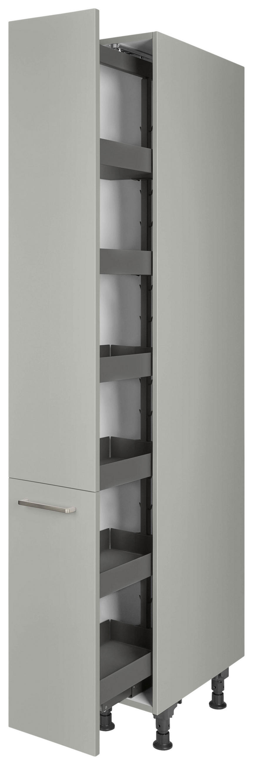 APOTHEKERSCHRANK 30/216,6/58 cm  in Grau  - Edelstahlfarben/Schwarz, MODERN, Holzwerkstoff/Metall (30/216,6/58cm) - Nobilia