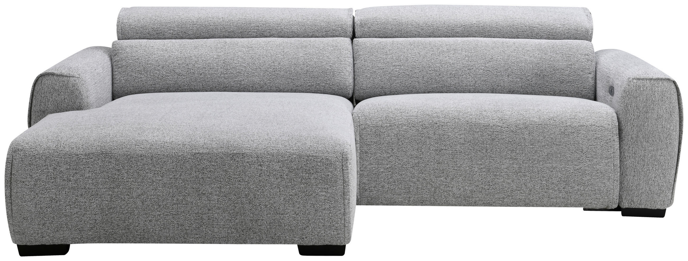 ECKSOFA Hellgrau Mikrofaser  - Hellgrau/Schwarz, Design, Textil/Metall (172/256cm) - Carryhome