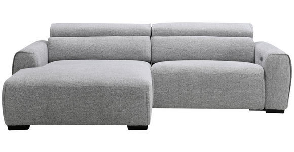 ECKSOFA in Mikrofaser Hellgrau  172/256 cm  - Hellgrau/Schwarz, Design, Textil/Metall (172/256cm) - Carryhome
