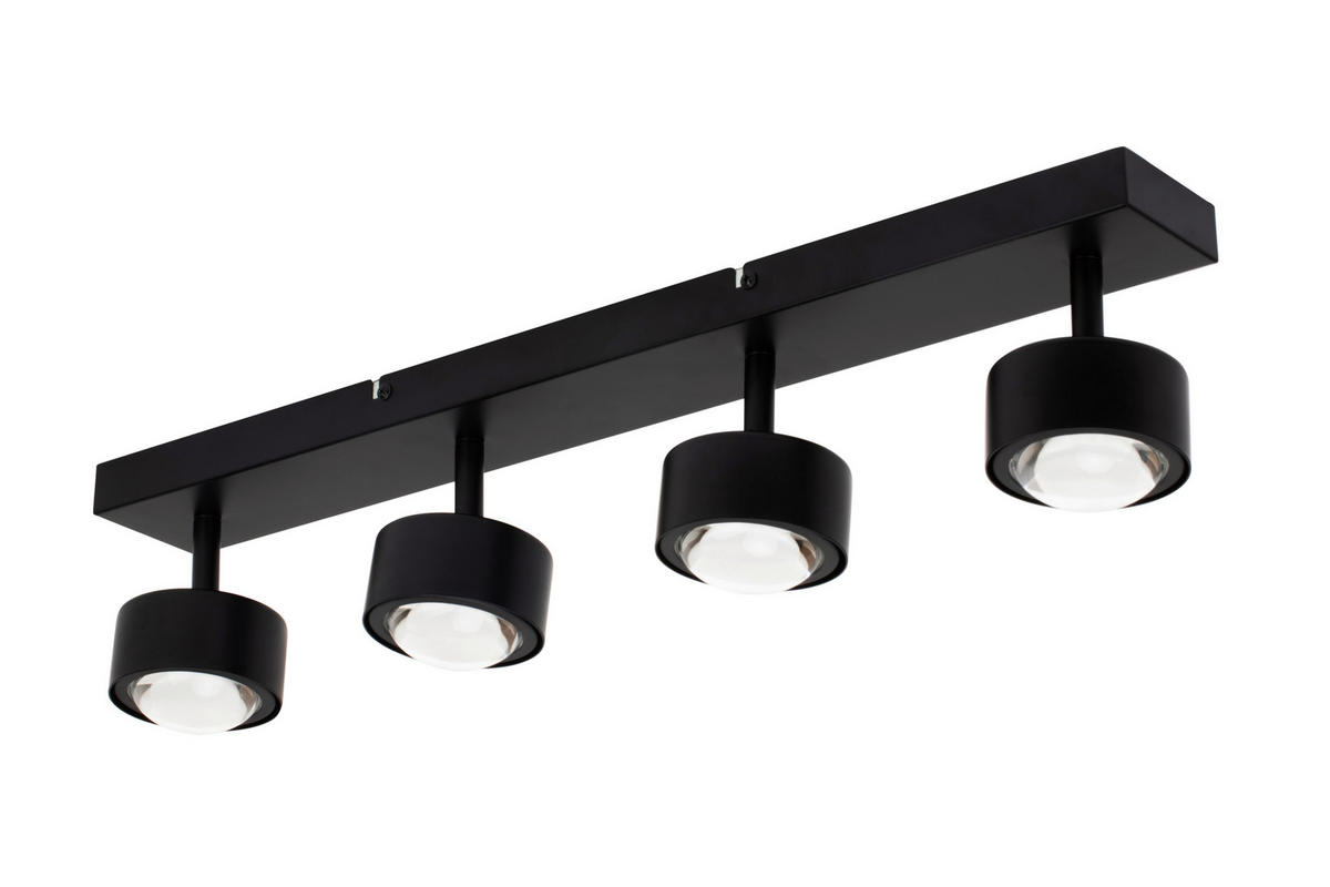 LED-STRAHLER Puk 56/8/10,8 cm   - Schwarz, Design, Metall (56/8/10,8cm) - Novel