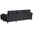 ECKSOFA in Velours Schwarz  - Schwarz, KONVENTIONELL, Holz/Textil (244/159cm) - Carryhome