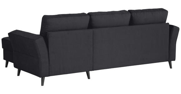 ECKSOFA Schwarz Velours - Schwarz, KONVENTIONELL, Holz/Textil (244/159cm) - Carryhome