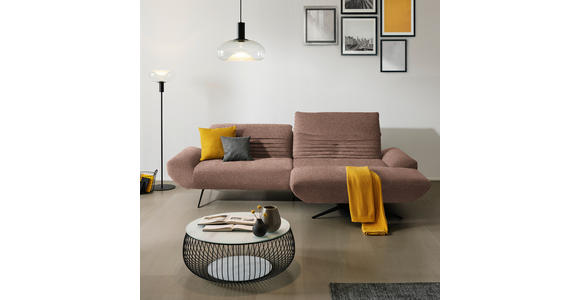ECKSOFA  in Bouclé Altrosa  280/170-195 cm  - Schwarz/Altrosa, Design, Textil/Metall (280/170-195cm) - Dieter Knoll