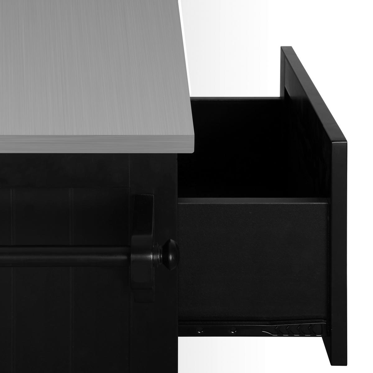 KÜCHENINSEL   in Schwarz, Edelstahlfarben  - Edelstahlfarben/Messingfarben, Basics, Holzwerkstoff/Metall (116/89/49,5cm) - MID.YOU