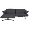 ECKSOFA in Echtleder Dunkelgrau  - Dunkelgrau/Beige, Design, Leder/Metall (169/252cm) - Koinor