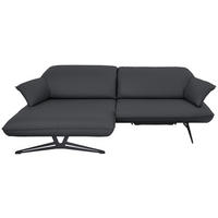 ECKSOFA in Echtleder Dunkelgrau  - Dunkelgrau/Beige, Design, Leder/Metall (169/252cm) - Koinor