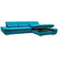 ECKSOFA Türkis Mikrofaser  - Türkis/Schwarz, Design, Textil/Metall (204/341cm) - Xora