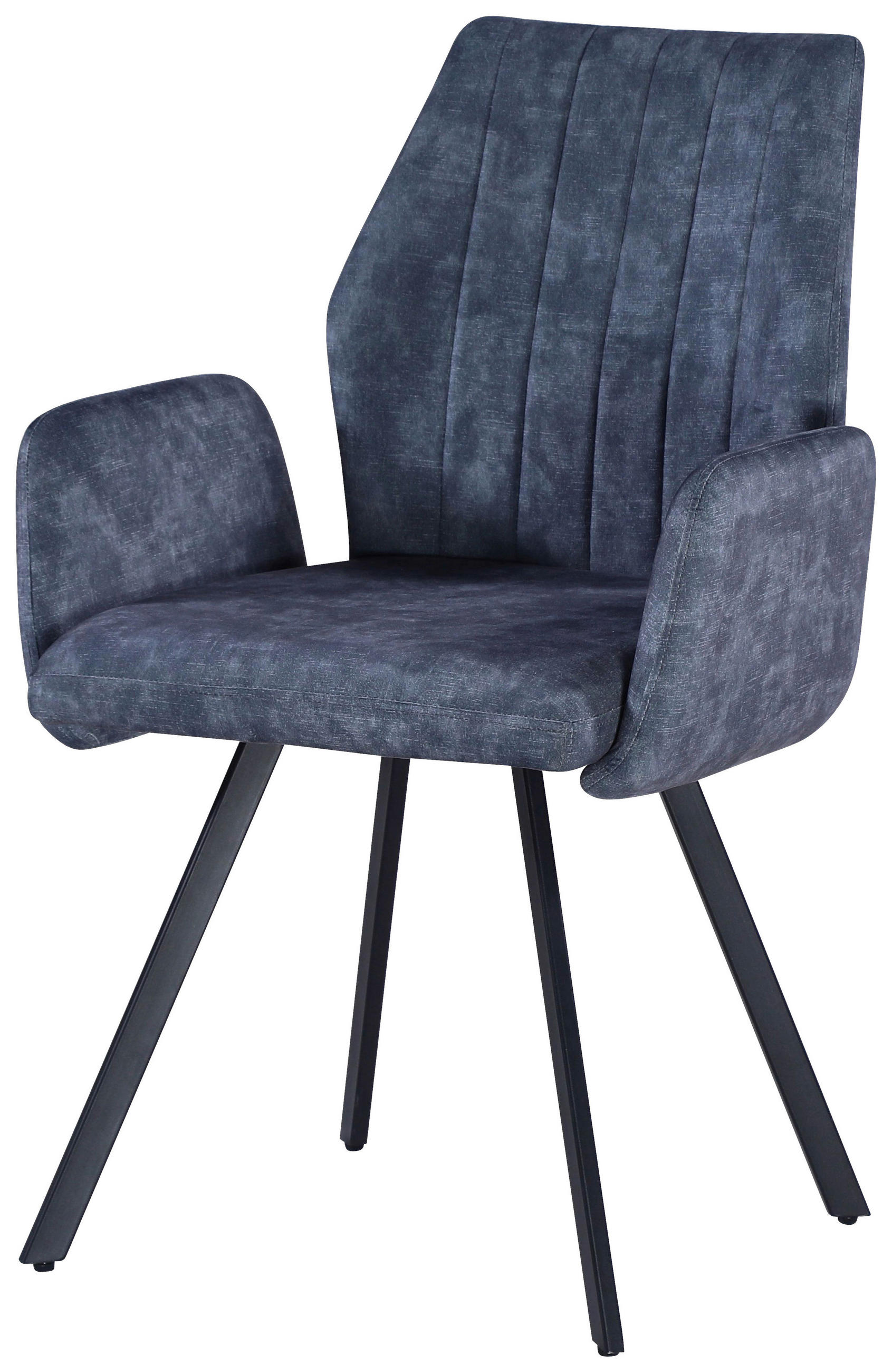 Armlehnstuhl Johanna 2 Grau/Schwarz, Gepolstert, Samt