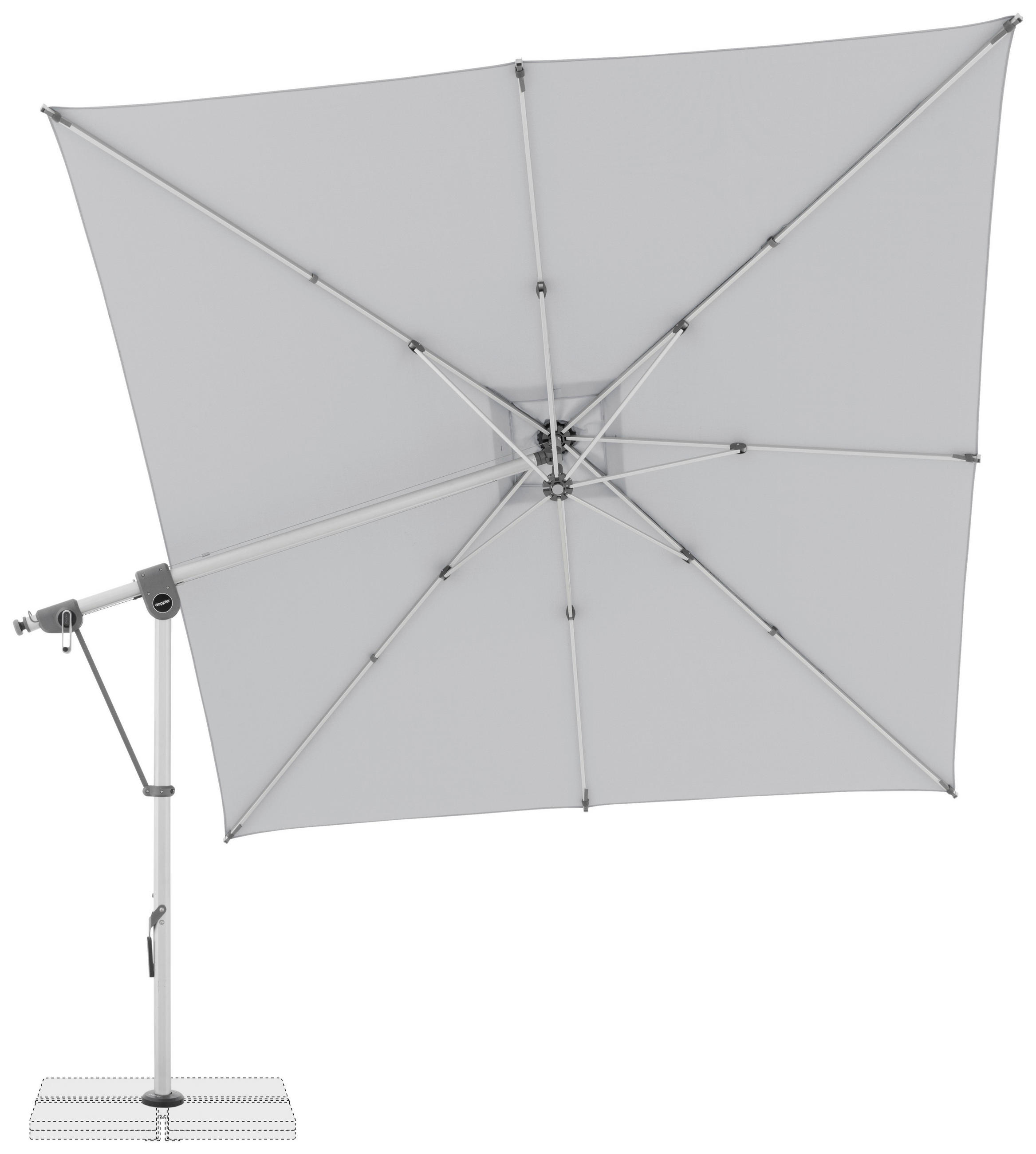 AMPELSCHIRM 300x300 cm  - Hellgrau, Basics, Textil/Metall (300/300cm) - Doppler