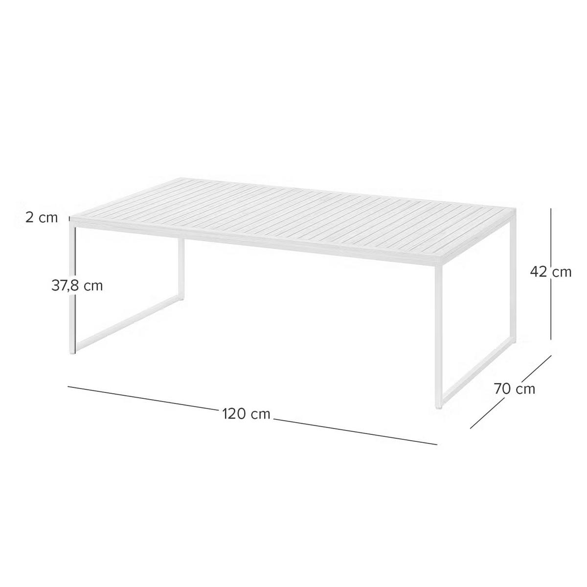 LOUNGETISCH  - Edelstahlfarben/Teakfarben, MODERN, Metall (120/73/43cm) - Ambia Garden