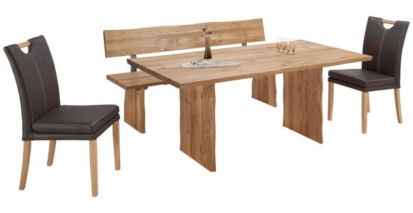 SITZBANK in Holz, Metall Eichefarben - Eichefarben, Natur, Holz/Metall (180/87/46cm) - Linea Natura