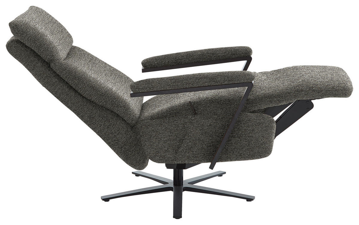 RELAXSESSEL in Textil Graubraun  - Graubraun/Schwarz, Design, Textil/Metall (68/117/85cm) - Cantus