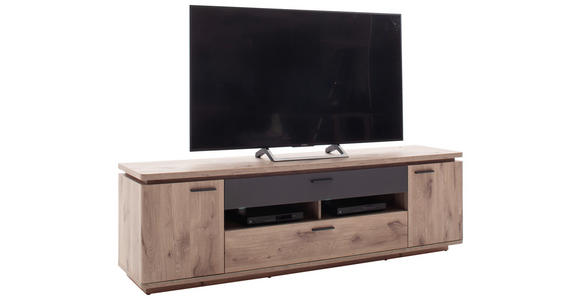 LOWBOARD Anthrazit, Eiche dunkel  210/65/50 cm  - Eiche dunkel/Anthrazit, KONVENTIONELL, Holzwerkstoff/Metall (210/65/50cm) - Cantus