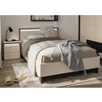 BETT 120/200 cm,  in Schwarz, Beige, Beleuchtung  - Beige/Schwarz, Design, Metall (120/200cm) - Voleo