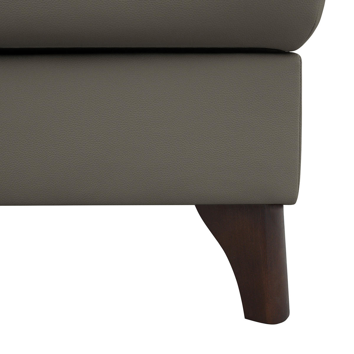 ECKSOFA in Lederlook Echtleder Schlammfarben  - Schlammfarben/Buchefarben, Design, Leder/Holz (238/168cm) - Livetastic