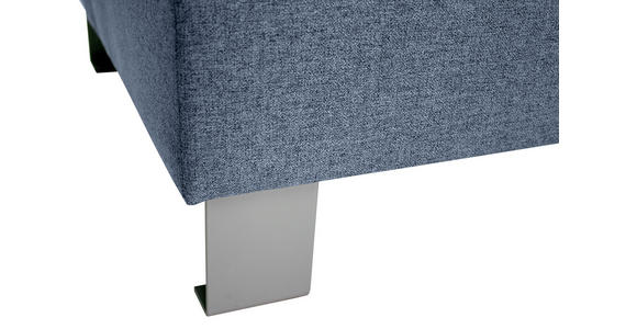 HOCKER in Textil Blau  - Blau/Silberfarben, Design, Textil/Metall (62/41/62cm) - Xora