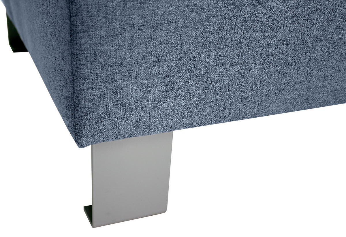 HOCKER in Textil Blau  - Blau/Silberfarben, Design, Textil/Metall (62/41/62cm) - Xora