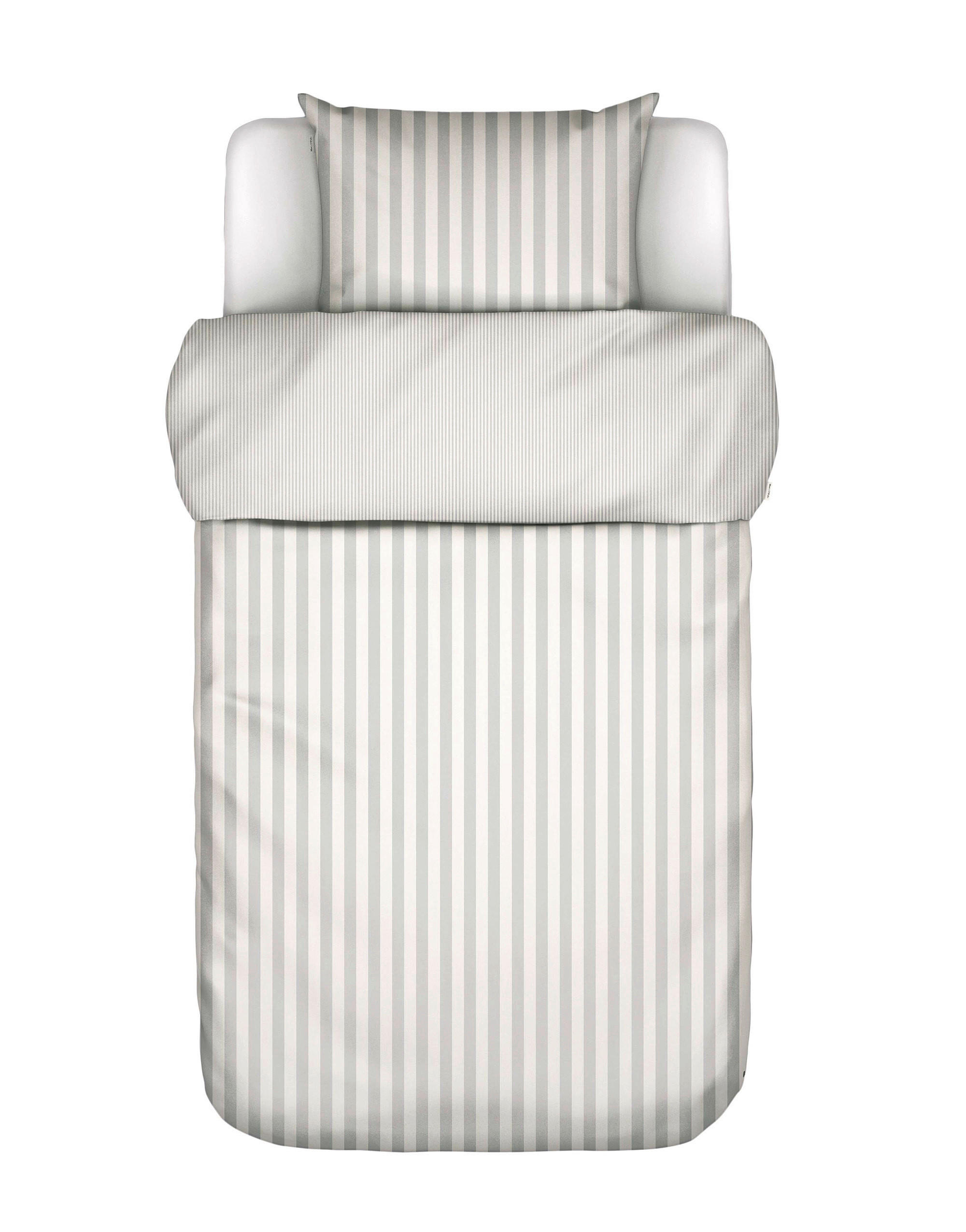 BETTWÄSCHE 2-teilig Classic Stripe Satin 135/200 cm - Silberfarben, Basics, Textil (135/200cm) - Marc O'Polo