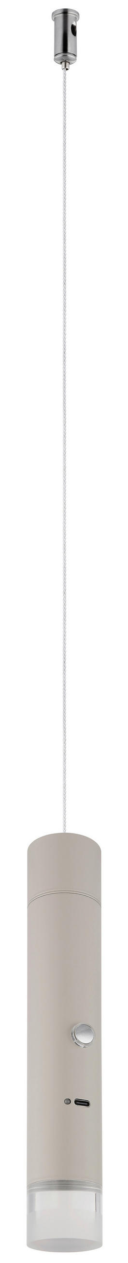 LED-HÄNGELEUCHTE PELO 38/120 cm   - Sandfarben/Klar, Design, Kunststoff/Metall (38/120cm) - Globo