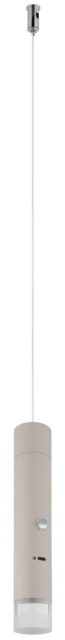 LED-HÄNGELEUCHTE PELO 38/120 cm   - Sandfarben/Klar, Design, Kunststoff/Metall (38/120cm) - Globo