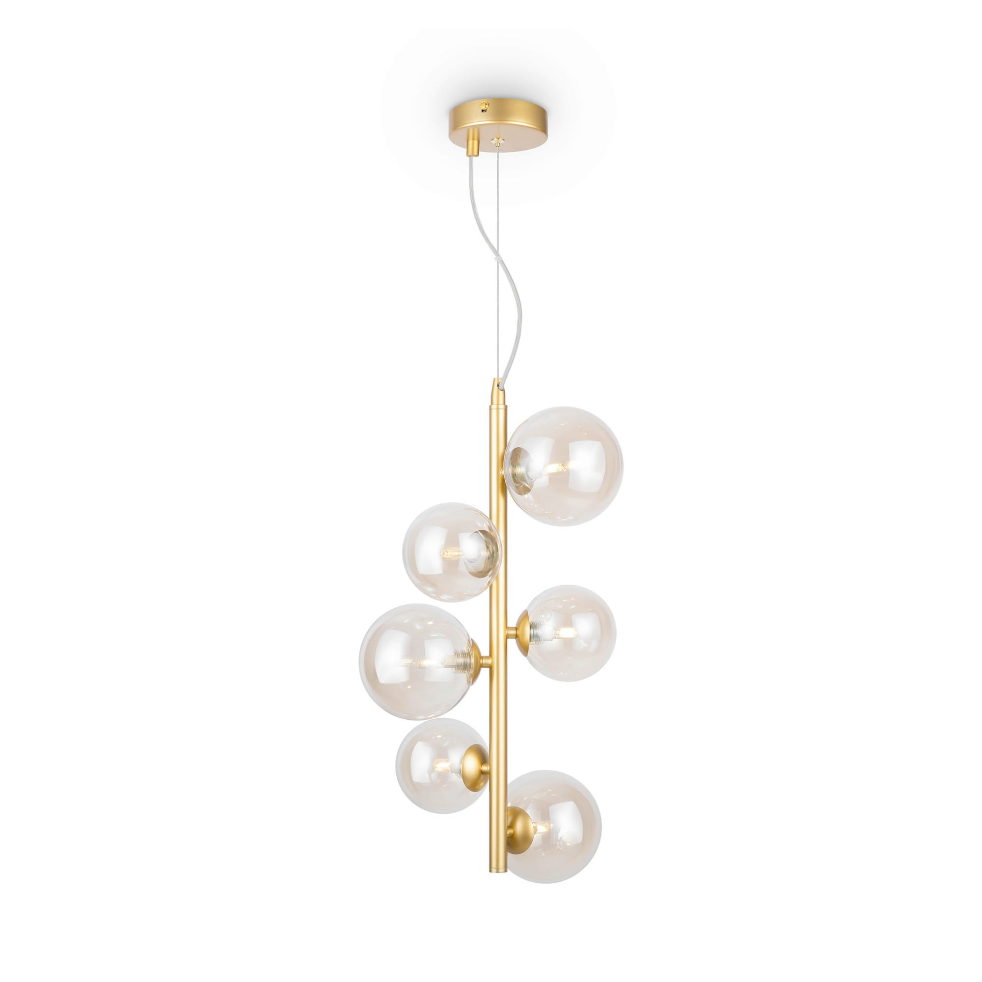 PENDELLEUCHTE 29/170 cm  - Goldfarben/Bernsteinfarben, Trend, Glas/Metall (29/170cm) - MAYTONI