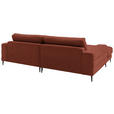 ECKSOFA  in Flachgewebe Rostfarben  177/253 cm  - Rostfarben/Schwarz, Design, Textil/Metall (177/253cm) - Dieter Knoll