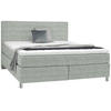 BOXSPRINGBETT 180/200 cm  in Hellgrau  - Chromfarben/Hellgrau, Konventionell, Kunststoff/Textil (180/200cm) - Voleo