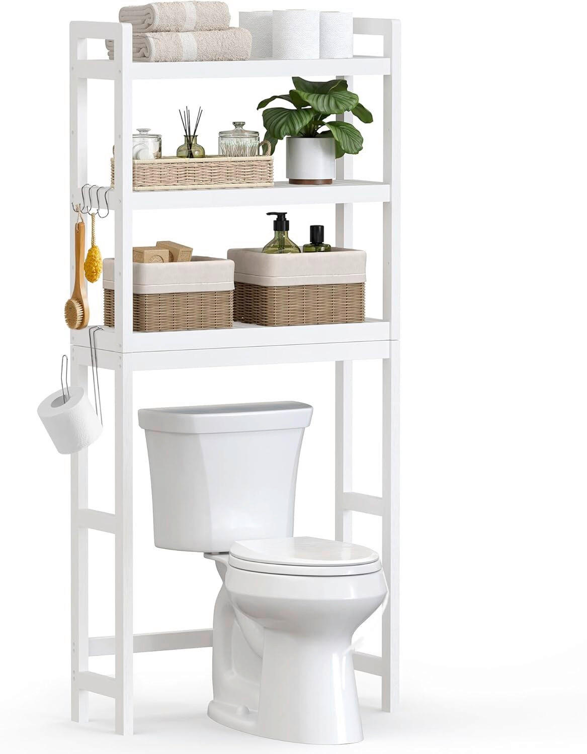 BADEZIMMERREGAL 63/170/26.1 cm  - Weiß, Basics, Naturmaterialien (63/170/26.1cm)