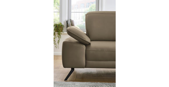 ECKSOFA in Echtleder Hellbraun  - Hellbraun/Schwarz, Design, Leder/Metall (332/193cm) - Dieter Knoll