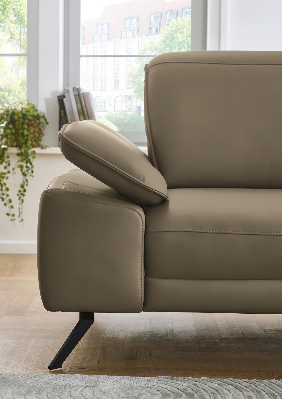 ECKSOFA in Echtleder Hellbraun  332/193 cm  - Hellbraun/Schwarz, Design, Leder/Metall (332/193cm) - Dieter Knoll