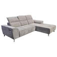 ECKSOFA Taupe Cord  - Taupe/Schwarz, KONVENTIONELL, Textil/Metall (290/196cm) - Carryhome