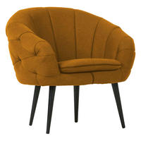 FÅTÖLJ i textil mörkgul  - mörkgul/svart, Trend, trä/textil (80/77/68cm) - MID.YOU