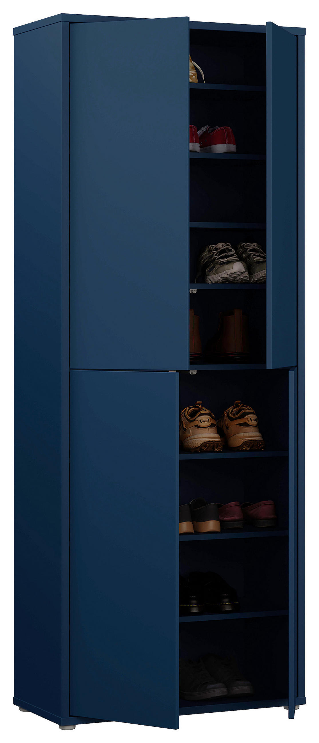 SCHUHSCHRANK Dunkelblau  - Dunkelblau/Grau, MODERN, Holzwerkstoff/Kunststoff (74,5/191,9/34,9cm) - Modern Living