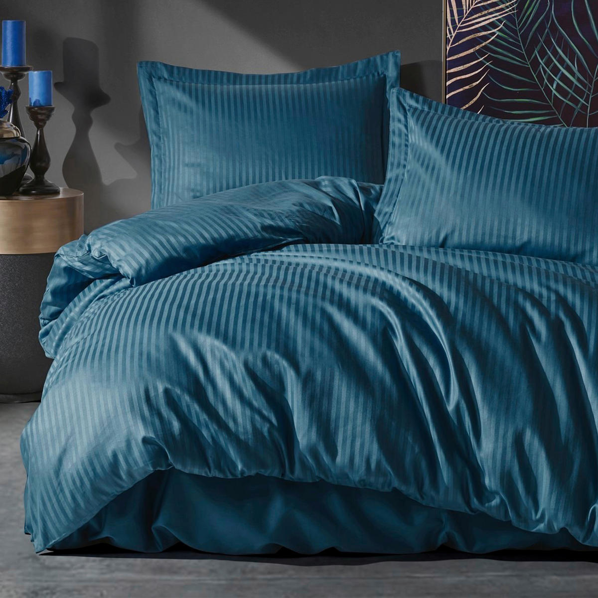 BETTWÄSCHE Satin 135/200 cm  - Blau, Basics, Textil (135/200cm)