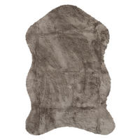 KRZNENI TEPIH   - sivobraon, Osnovno, koža/tekstil (60/90cm)