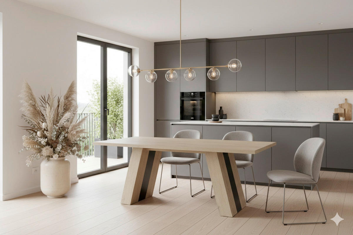 ESSTISCH Eichefarben rechteckig   - Eichefarben/Schwarz, MODERN, Holzwerkstoff (100/180/76cm) - MID.YOU