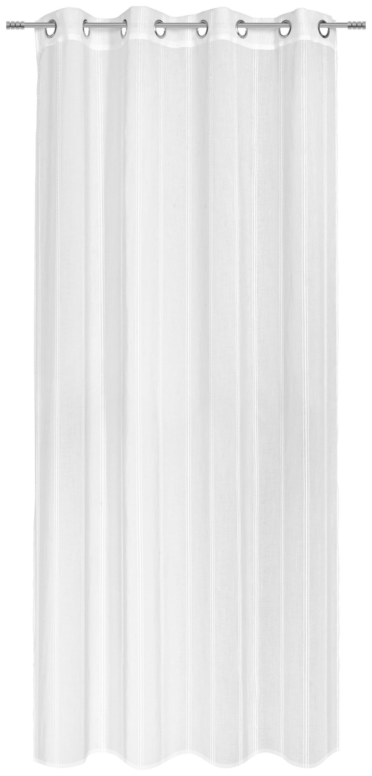 Perdea Cu Inele Tip Capsă transparent  - alb, Basics, textil (135/245cm) - Esposa