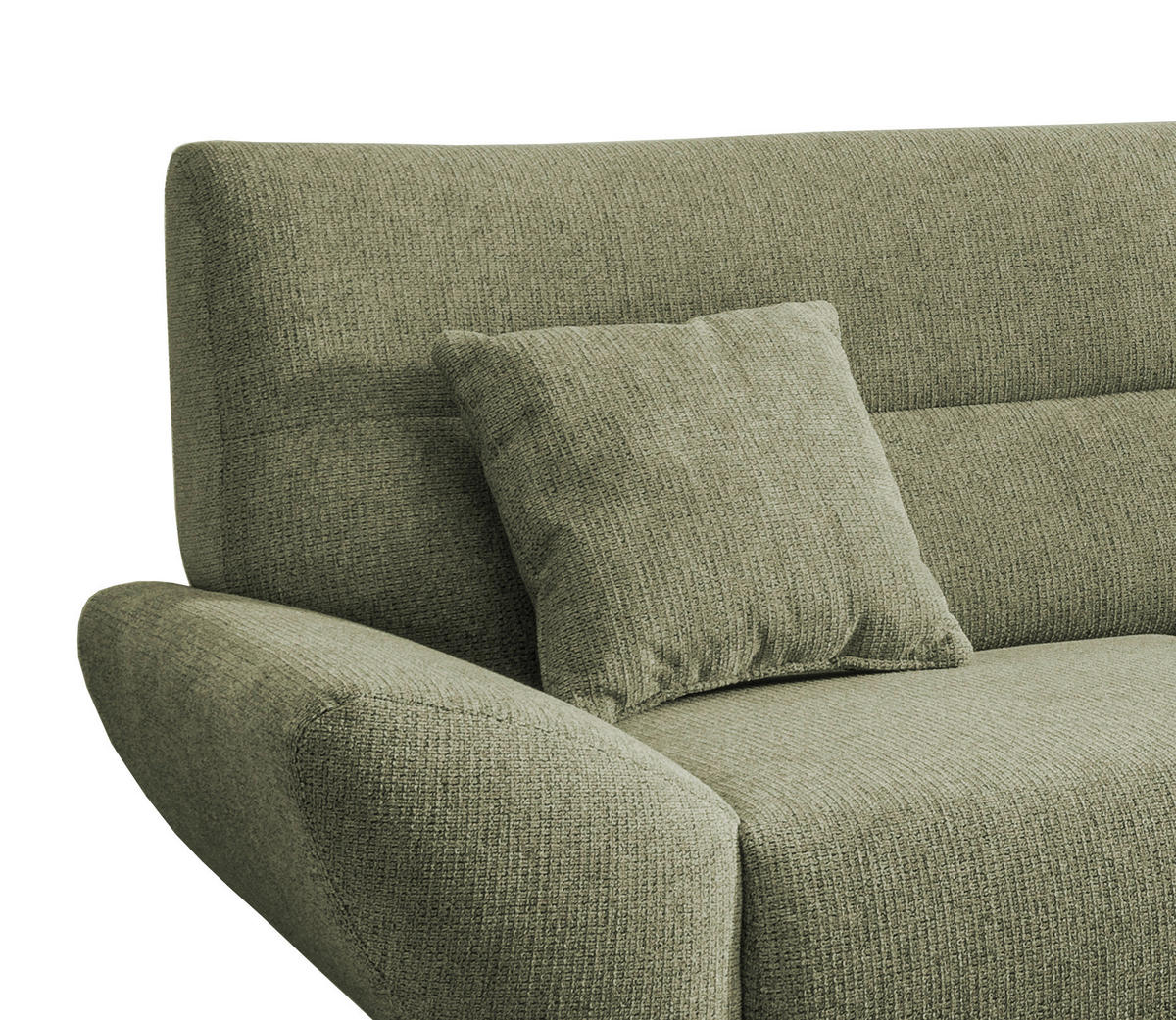 ECKSOFA in Chenille Grün  - Wildeiche/Grün, Modern, Holz/Textil (290/166cm) - MID.YOU