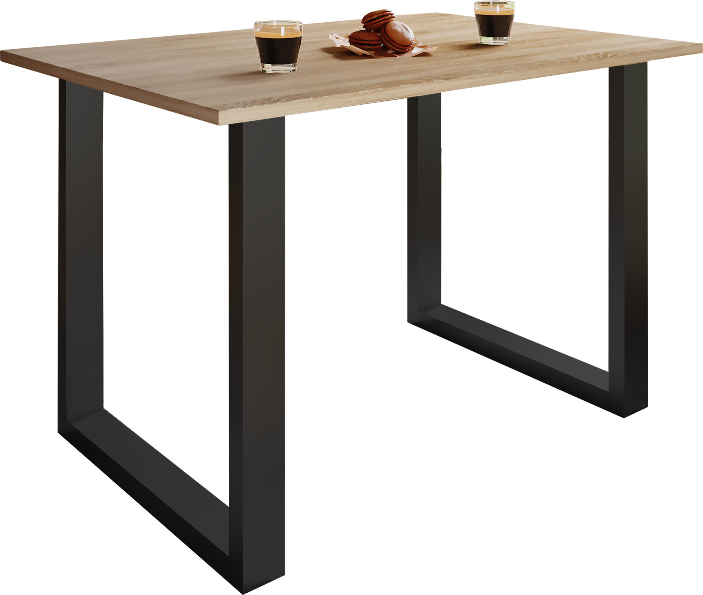 ESSTISCH Schwarz, Sonoma Eiche  - Schwarz/Sonoma Eiche, Basics, Holzwerkstoff (110/80/76cm) - MID.YOU