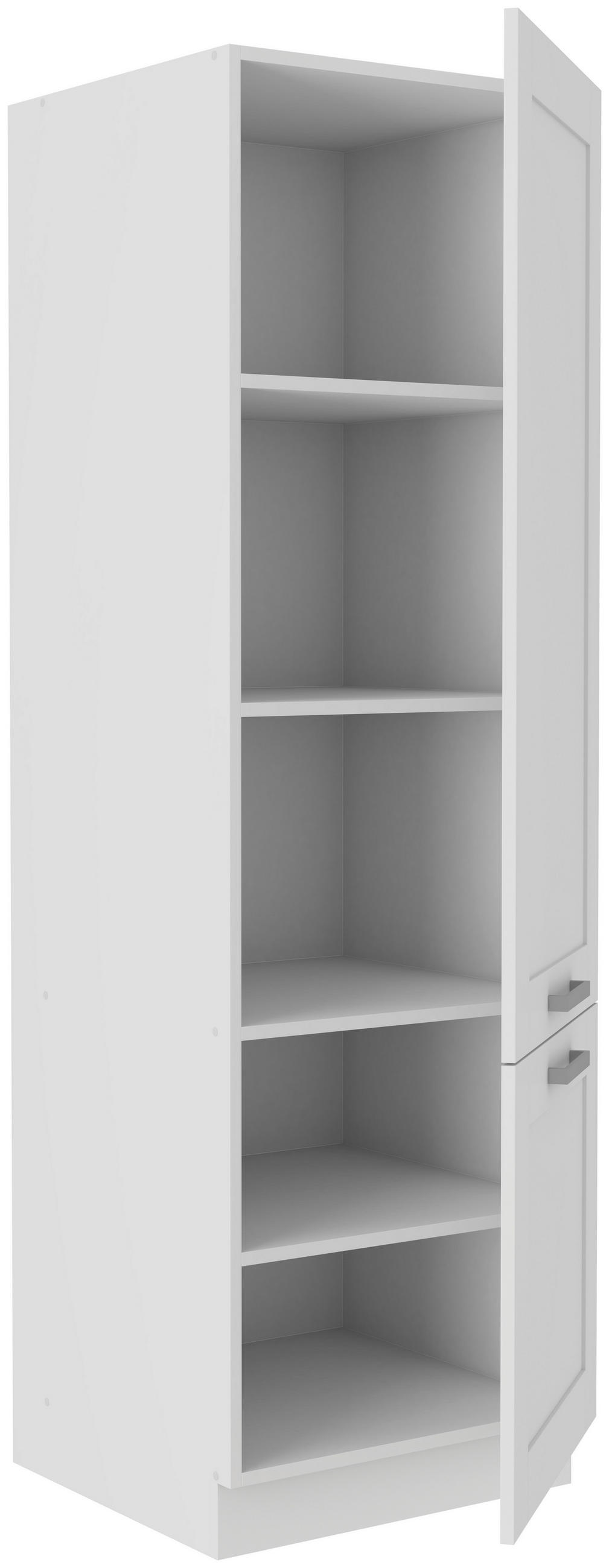 GESCHIRRSCHRANK 50/200/57 cm  in Weiß  - Silberfarben/Weiß, ROMANTIK / LANDHAUS, Holzwerkstoff/Metall (50/200/57cm) - MID.YOU
