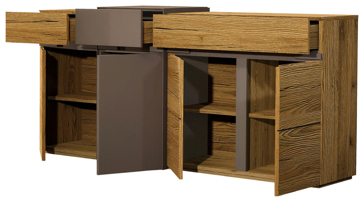 SIDEBOARD Taupe, Wildeiche  180/91/47 cm  - Taupe/Wildeiche, Design, Holz/Holzwerkstoff (180/91/47cm) - Novel