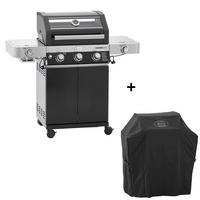 GASGRILL + GRATIS ABDECKHAUBE  Schwarz  - Schwarz, Basics, Metall (127/117,5/57cm) - Rösle