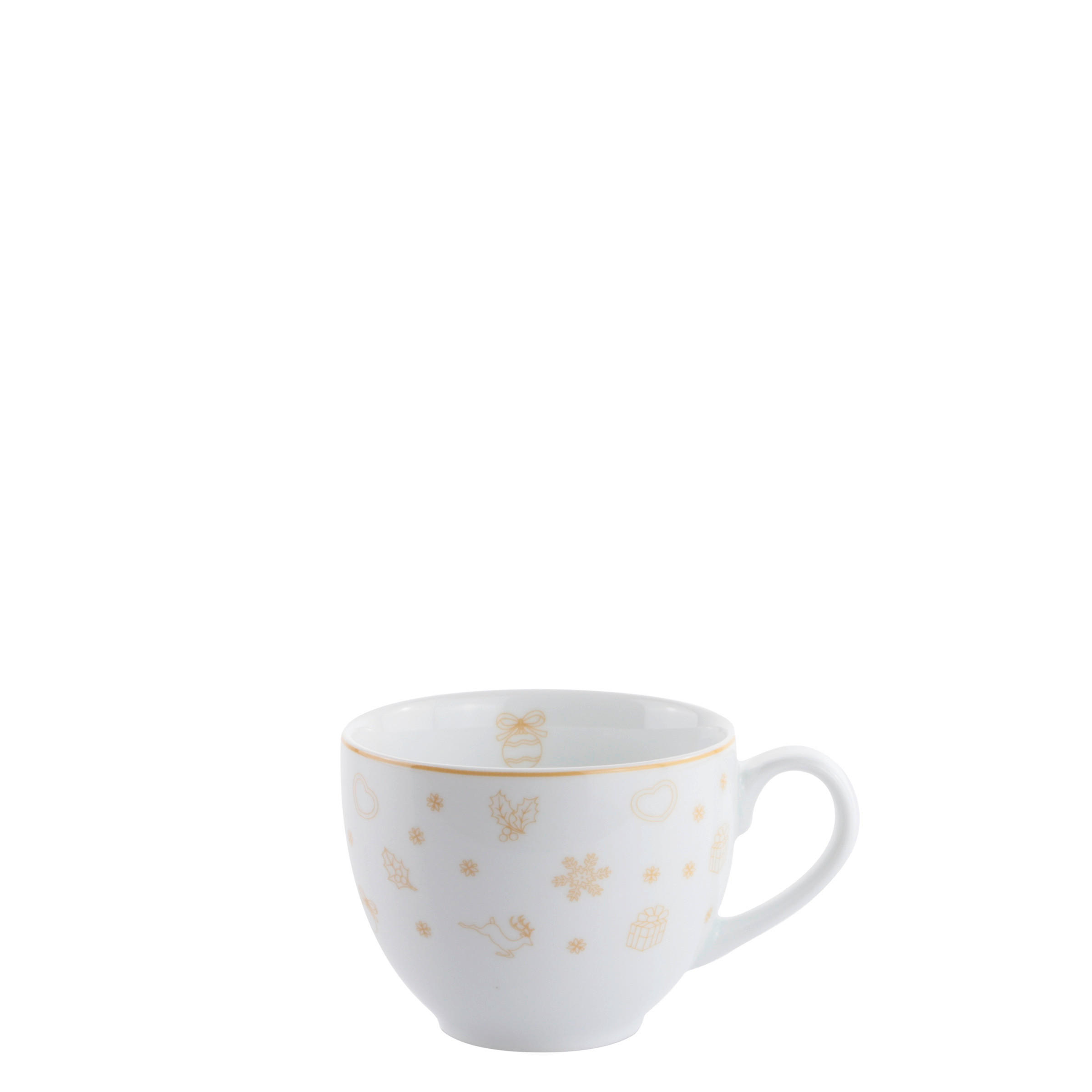 KAFFEKOPP CHRISTMAS TOYS   220 ml  - vit, Klassisk, keramik (8,5/6,8cm) - X-Mas