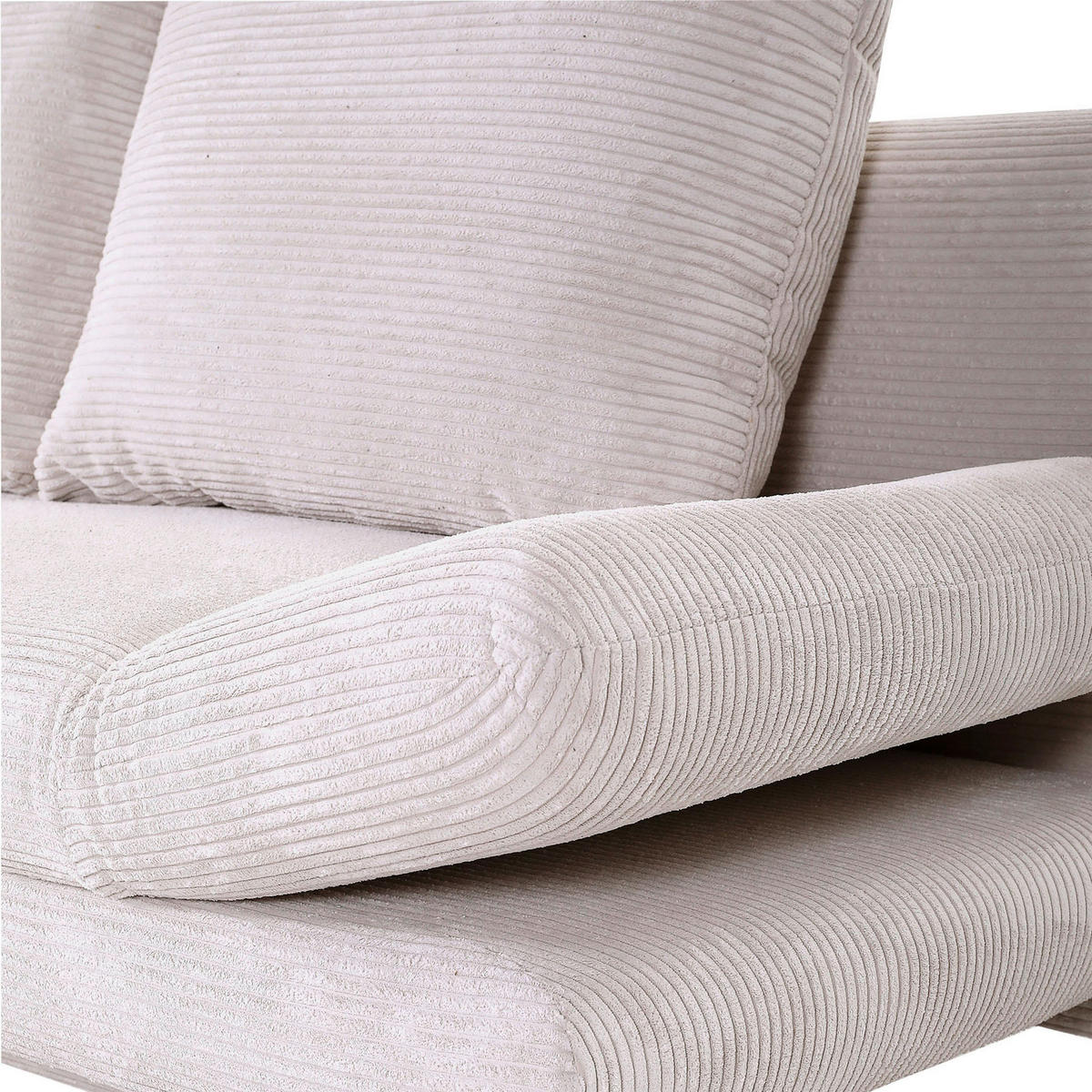 SCHLAFSOFA  mit Stoffauswahl, Liegefunktion, Schlafen auf Sitzhöhe, Rücken echt Cord Naturfarben  - Schwarz/Naturfarben, KONVENTIONELL, Textil/Metall (200/78/95cm) - home24