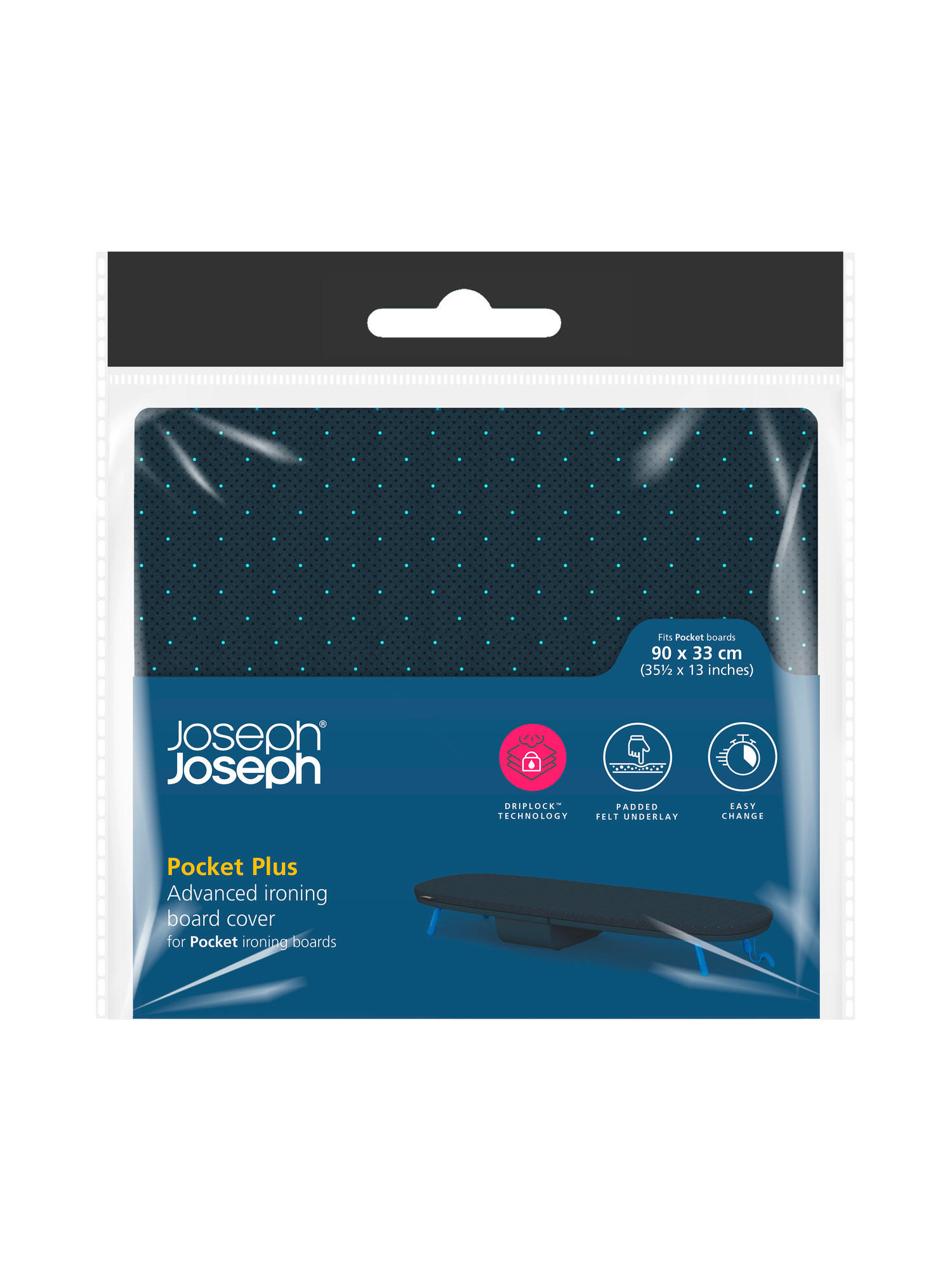 PREVLEKA ZA LIKALNO DESKO - temno modra, Basics, tekstil (33/90cm) - Joseph Joseph