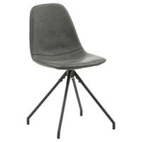 STUHL-SET 2 Stück  in Stahl Lederlook (vegan)  - Schwarz, Design, Textil/Metall (44/88/54cm) - Livetastic